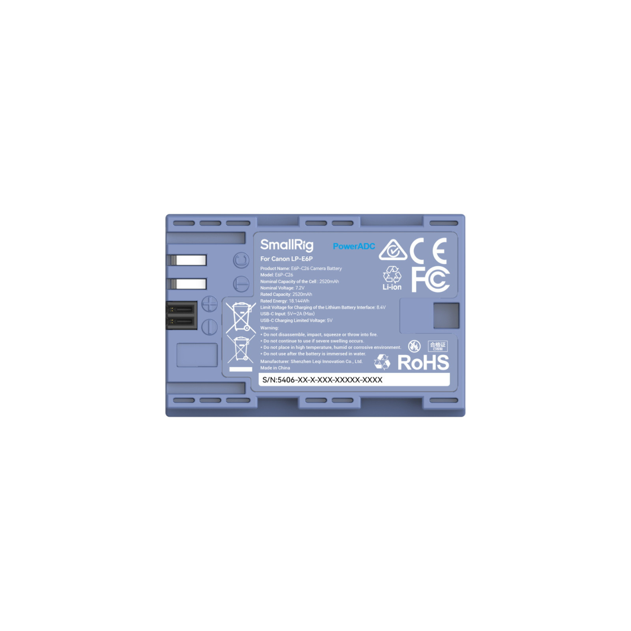 Smallrig SmallRig Camera Battery for Canon LP-E6P (Blu) 5406