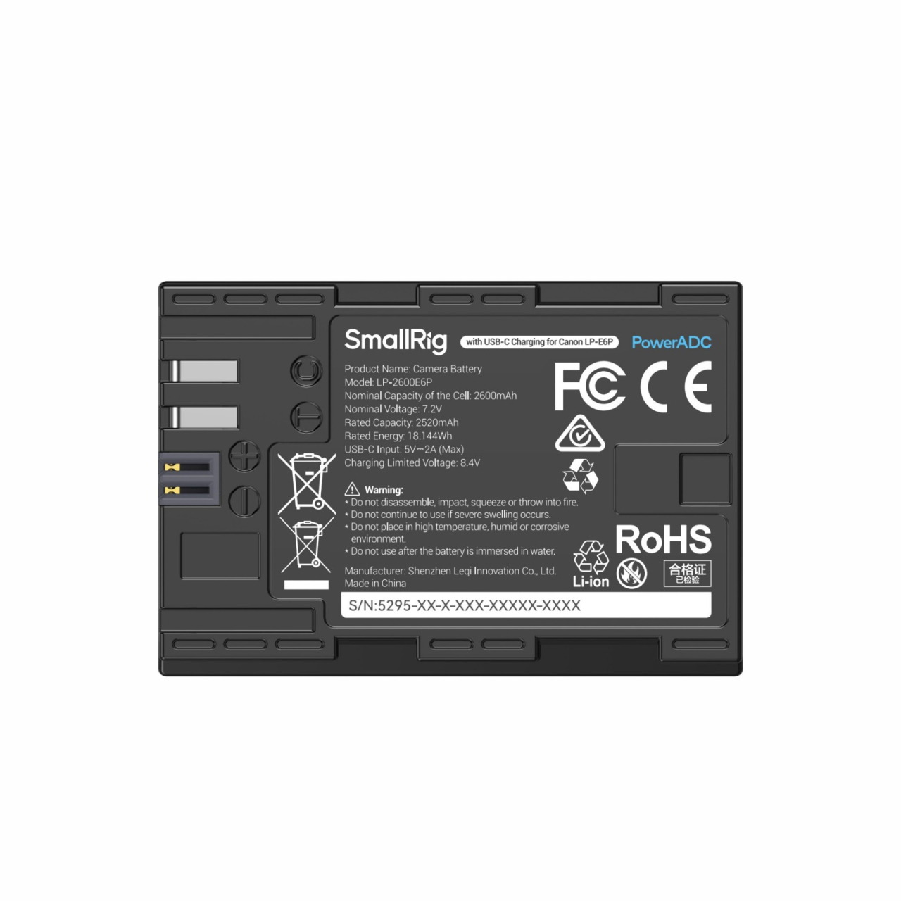 Smallrig SmallRig Camera Battery with USB-C Charging for Canon LP-E6P 5295