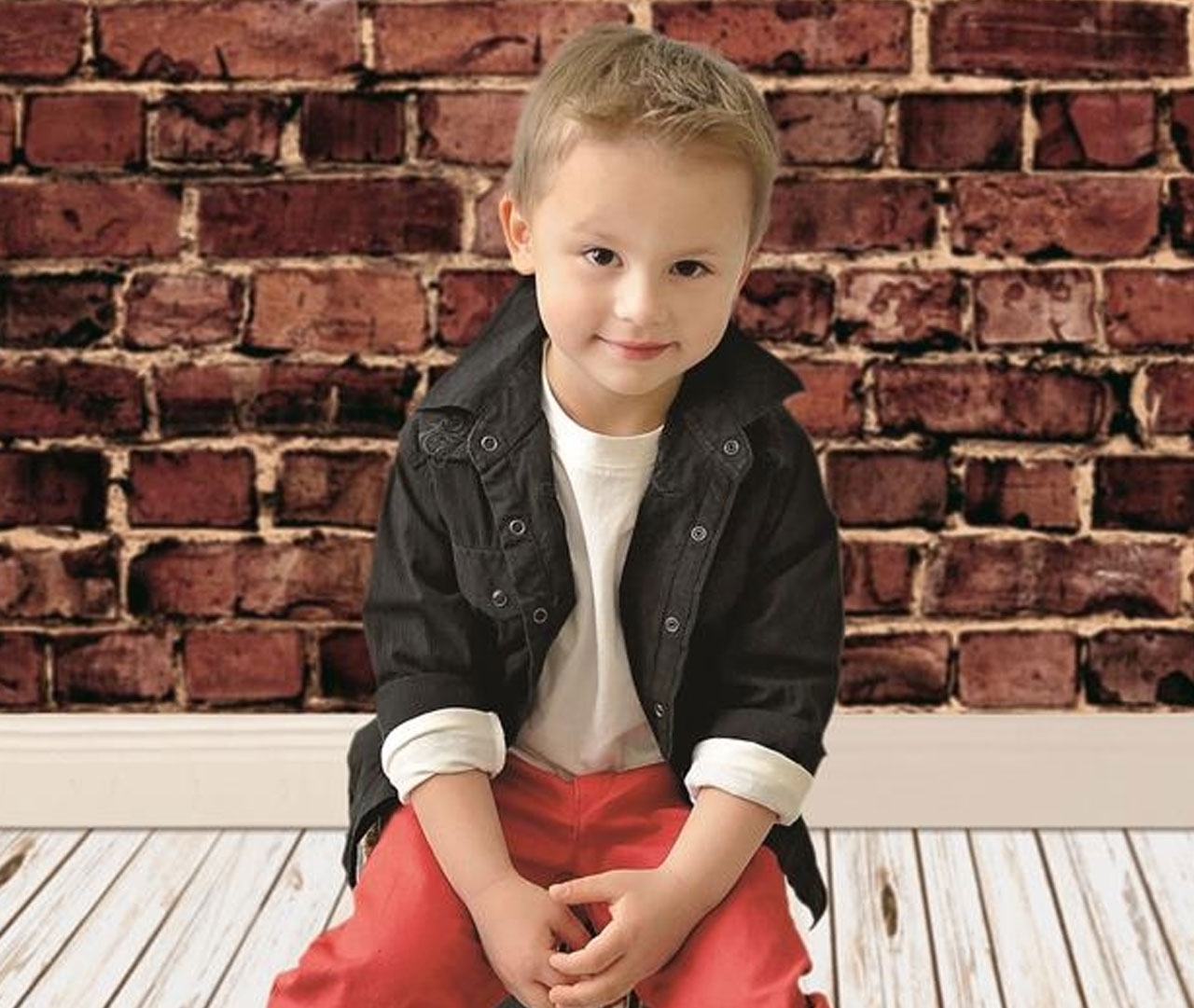 Fondali Fond en Papier 1,21x3,6m - Brique Rouge Antique