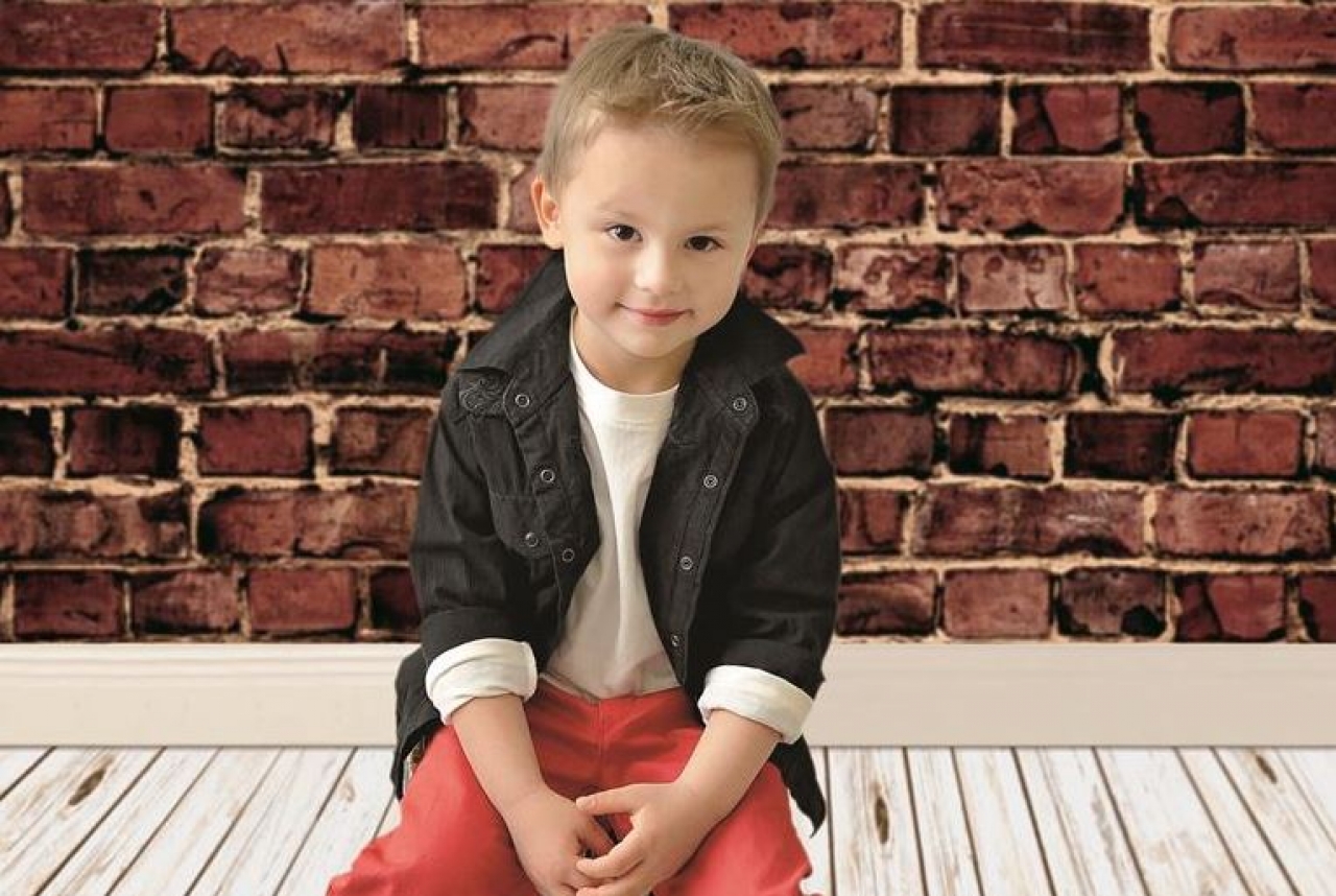 Fondali Fond en Papier 1,21x3,6m - Brique Rouge Antique