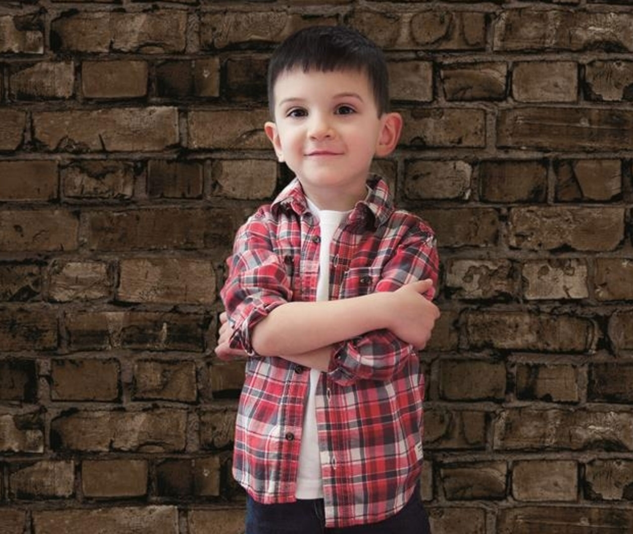 Fondali Fond en Papier 1,21x3,6m - Brique Marron Antique