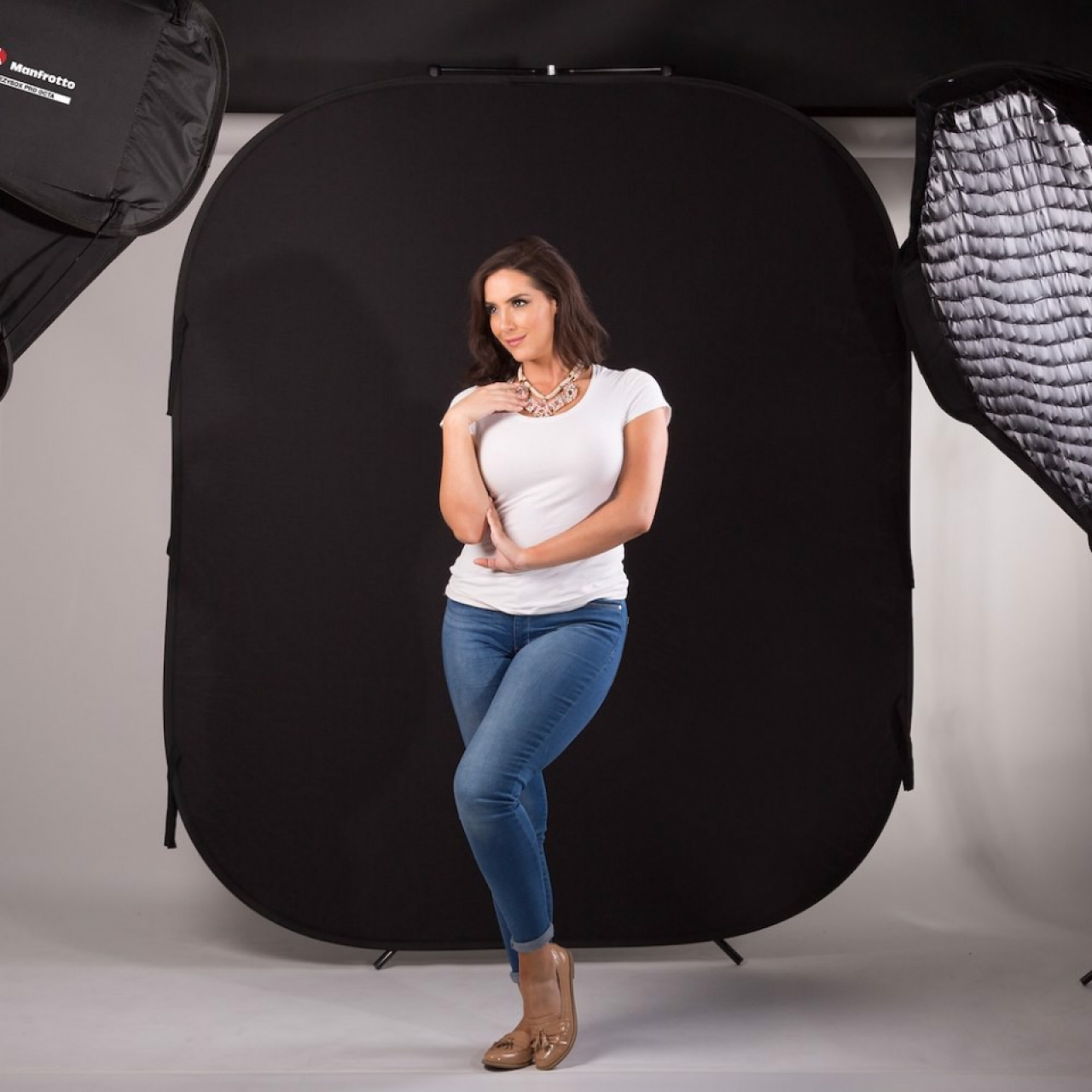 Lastolite Lastolite Fondale richiudibile Nero / Grigio medio 180 x 215 cm