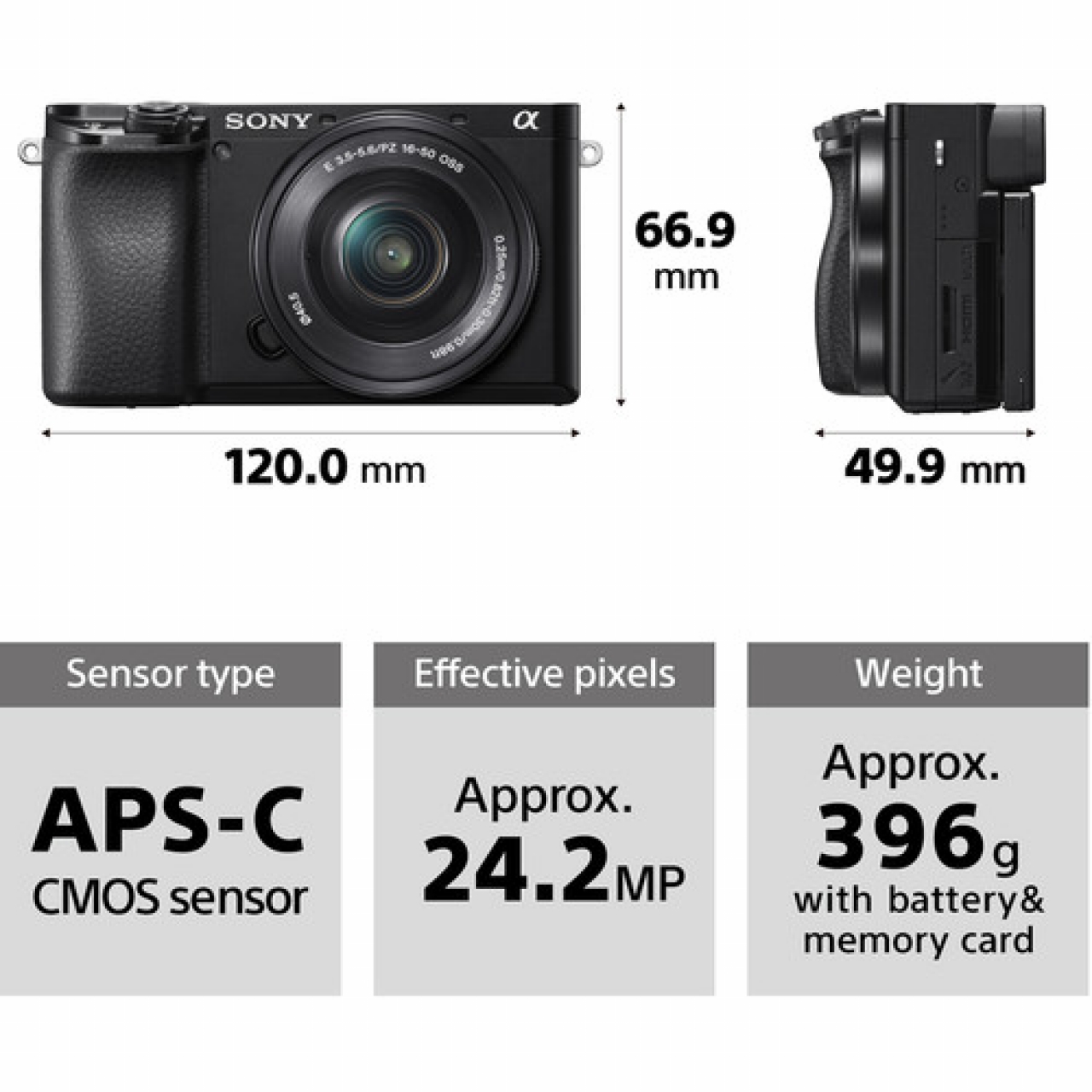Sony Sony - A6100 + 16-50 F3.5-5.6 OSS + 55-210 F4.5-5.3 OSS -Black