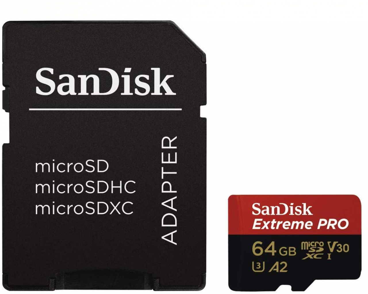 Sandisk Sandisk Micro SD Extreme Pro  Mobile   64 GB XC + adatt. SD(A2,V30, U3,UHS I,C10 170/90 mb/s/l)
