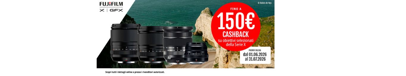 Fujifilm Travel Lens Cashback fino al 31/7/26